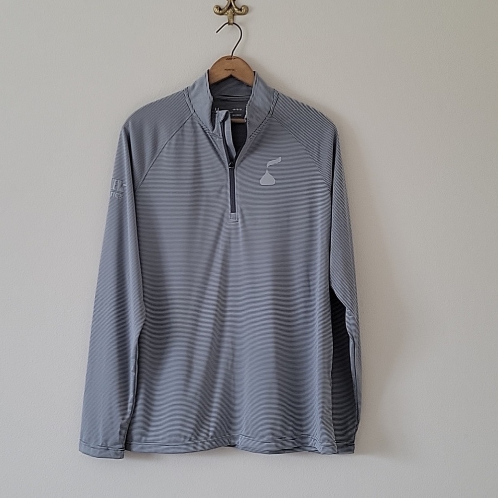 NWT‎ Under Armour Grey Stripe Hershey's Analytics 1/4 Zip Size Large L